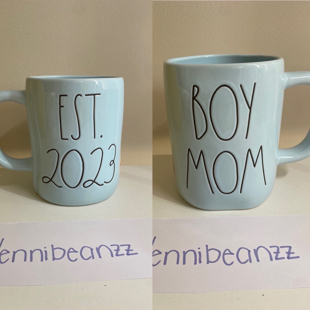 Light blue boy mom Rae dunn mug. Super cute. Hard to find!